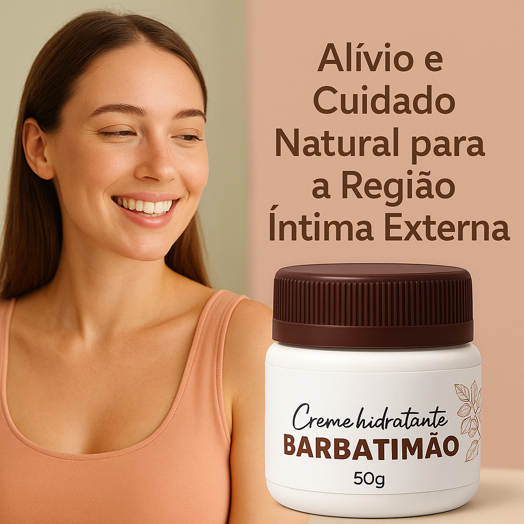 Creme Íntimo Natural de Barbatimão 50g Acalma Hidrata e Protege a Região Íntima