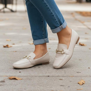 Mocassim Feminino Detalhe em Abs Cores Preto, Rosa, Terracota, Off White,Caramelo Confortável 4704 em Oferta na Shopee