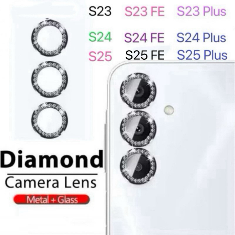 Kit Película Lente Câmera Brilho brilhante Diamante Para Samsung Galaxy S23 FE Plus S24 FE S24 Plus s25 Plus Edge em Oferta na Shopee