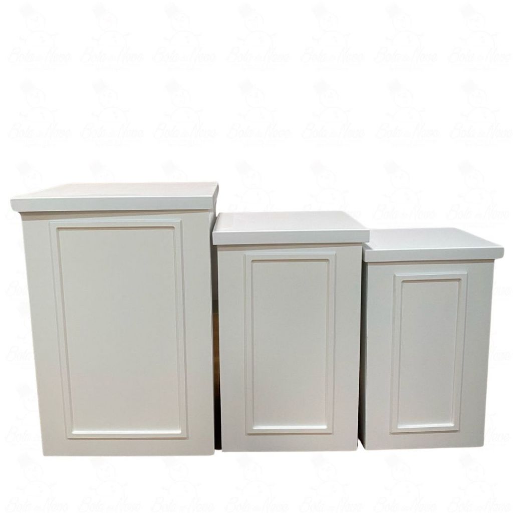 TRIO DE CUBO BOISERIE DOBRÁVEL RESISTENTE MDF - Festa, Decoração, Móveis Bola de Neve