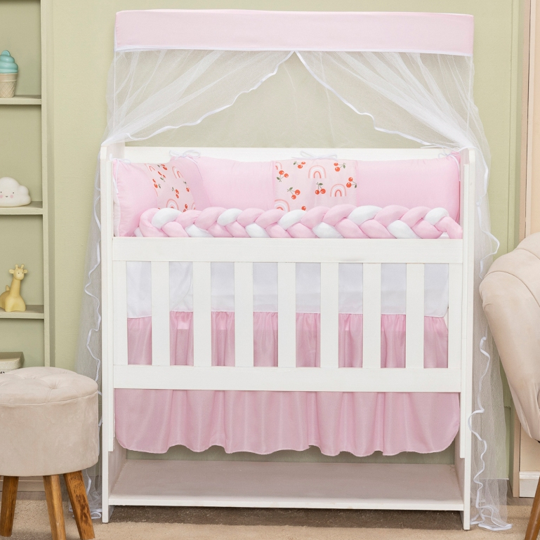 Kit Mini Berço Trança 06 Peças Sublimado Menino e Menina