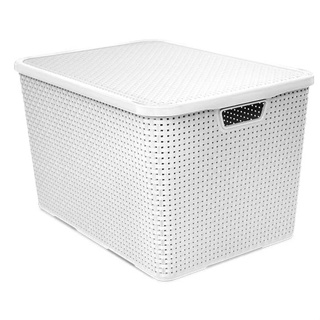 Caixa Organizadora - RATTAN - Grande Branca - 40 Litros Armário, Cozinha, Quarto E Etc - Arqplast - TOY em Oferta na Shopee