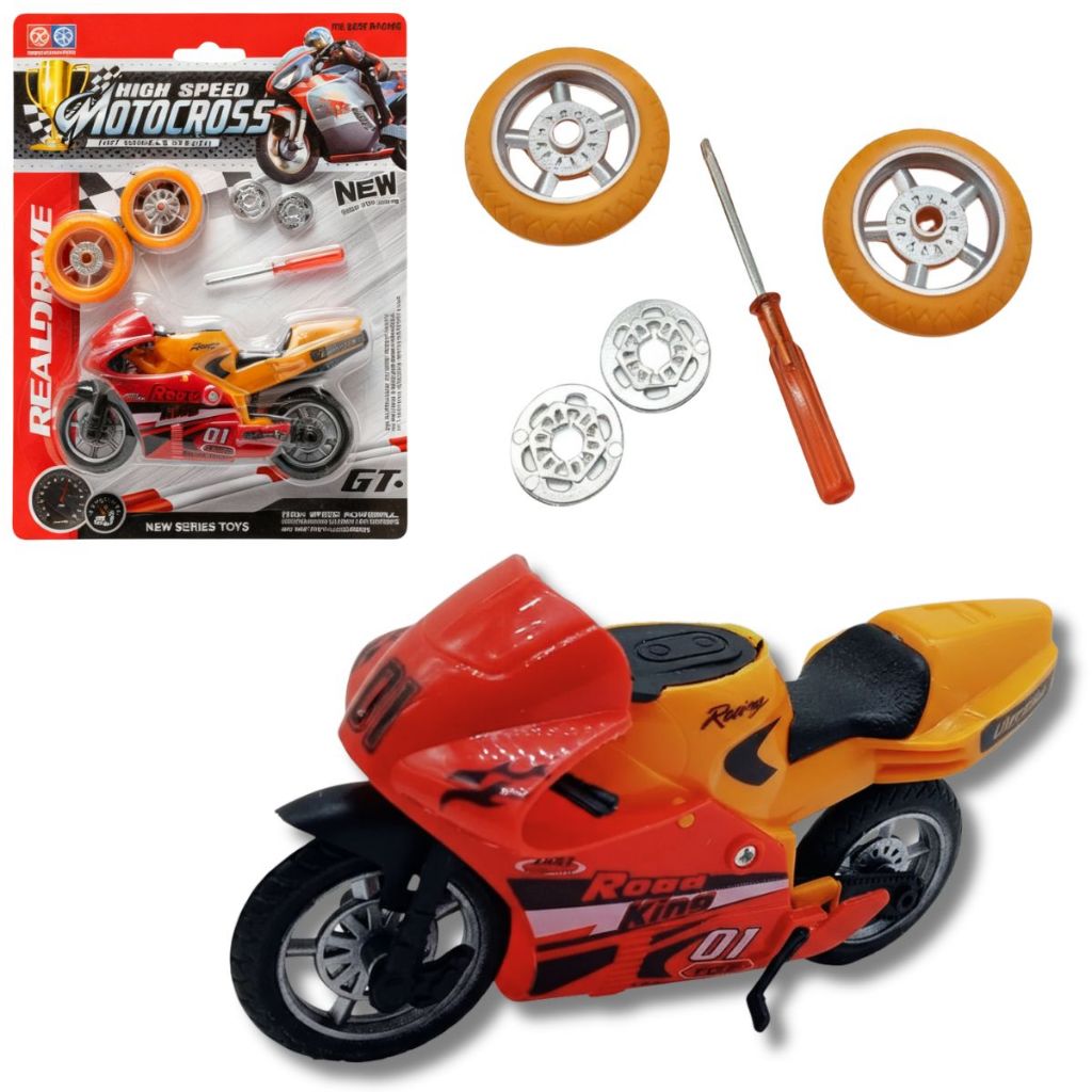 2 Miniatura Moto Motinha De Dedo Com Acessórios De Troca
