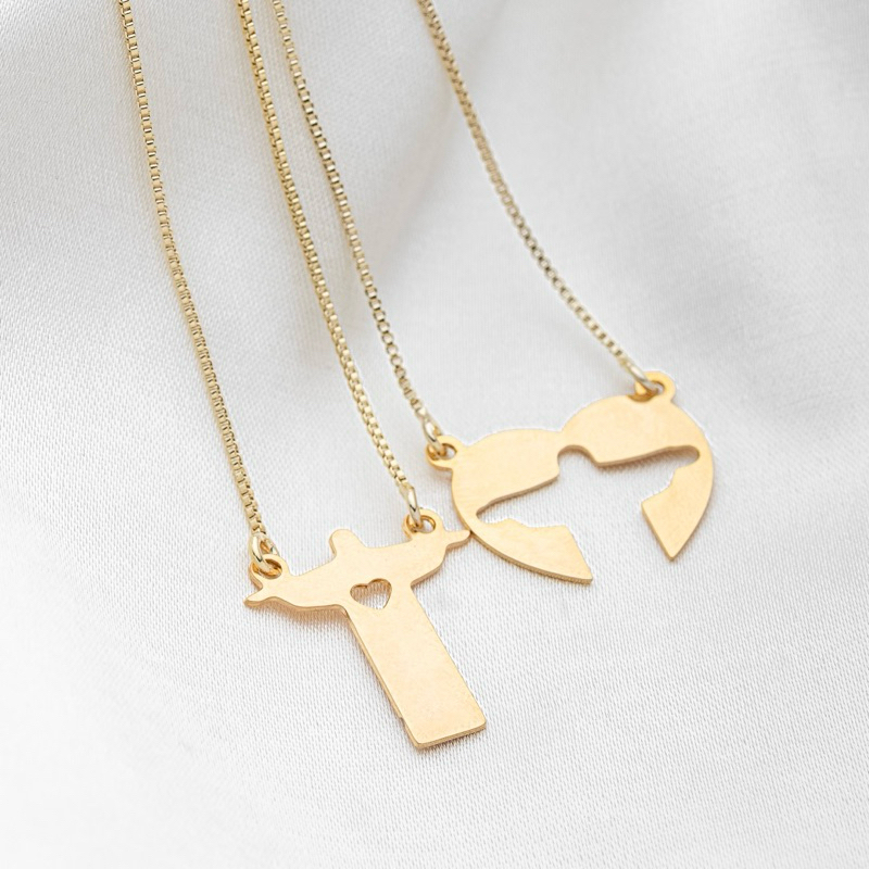 Escapulário Cristo Redentor Rio De Janeiro Banhado a Ouro 18k