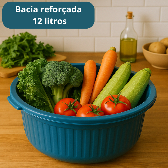 Bacias Plásticas Inplast 12 Litros Super Resistente Azul-petróleo