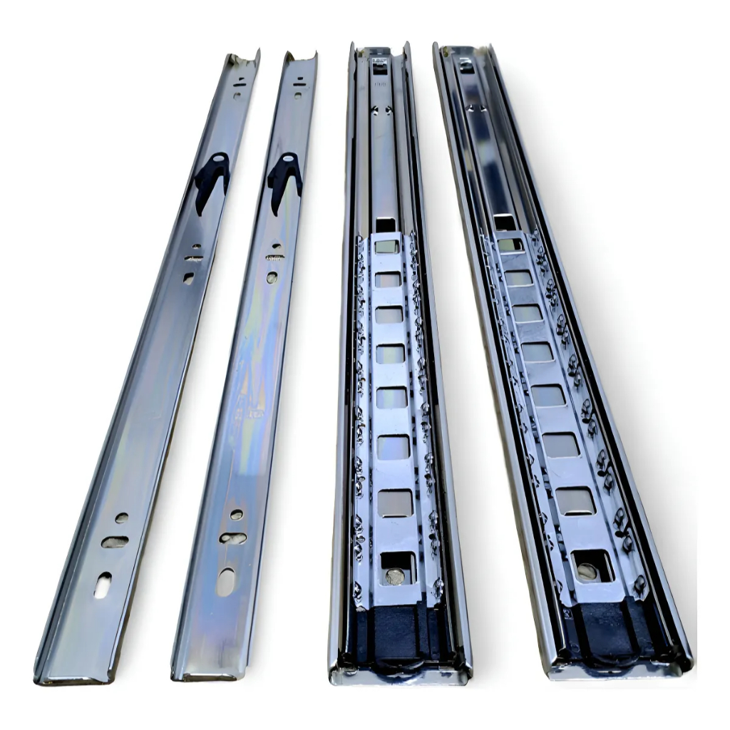 Kit 1 2 4 Par Corrediça Larga 30 cm X 1,27cm Reforçada 45kg Trilho Telescópico Gaveta Metal Aço Unid