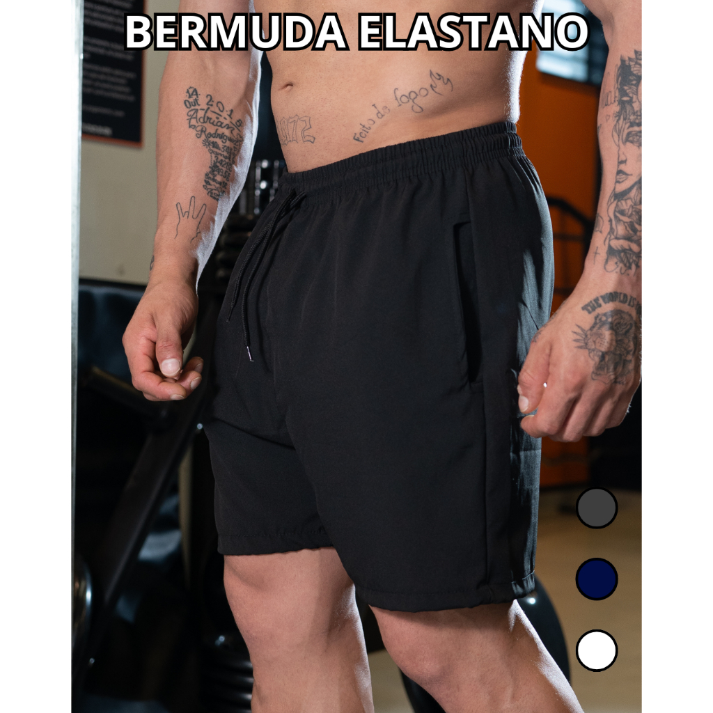 Bermuda Masculina Tactel com Elastano Para Academia, Praia ou Treino em Oferta na Shopee