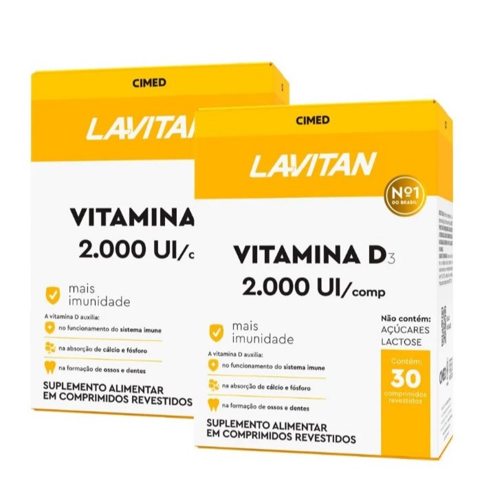 Kit 2 Lavitan Vitamina D 2000 UI com 30 Comprimidos - CIMED em Oferta na Shopee