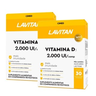 Kit 2 Lavitan Vitamina D 2000 UI com 30 Comprimidos - CIMED em Oferta na Shopee