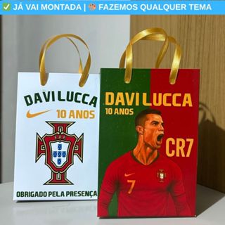 Sacolinha Personalizada Surpresa CR7 Seleção Portugal Time Festa Infantil | Lembrancinha Aniversário em Oferta na Shopee
