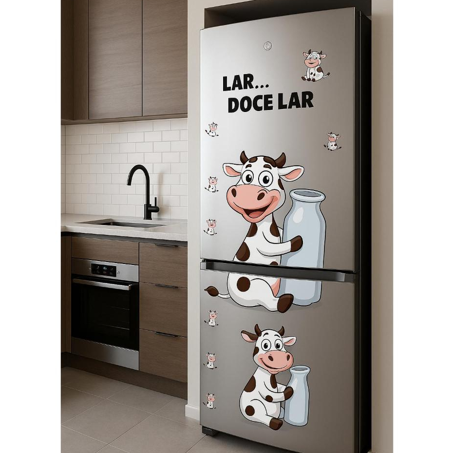 Adesivo de Parede Vaquinha – Decoração de Cozinha, Removível e Reposicionável, Ideal p/ Geladeira em Oferta na Shopee