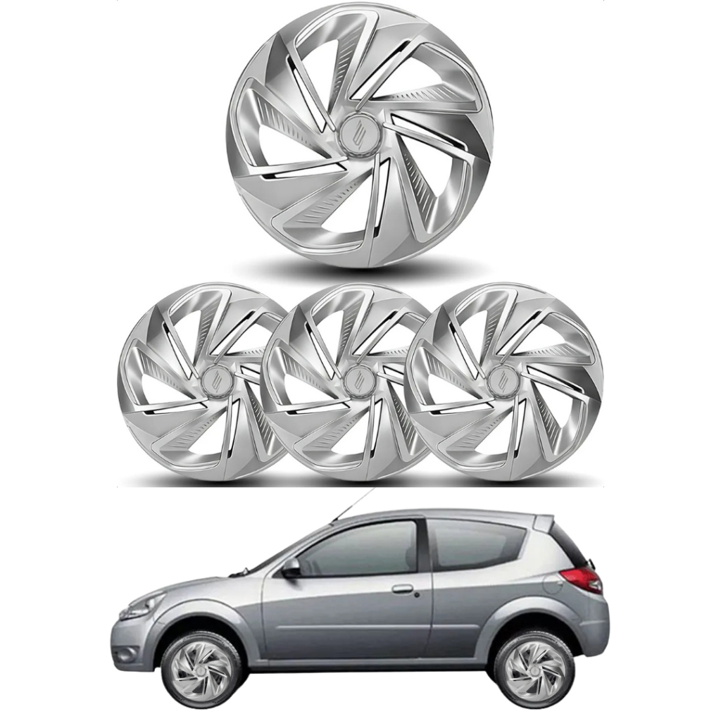 Calota Aro 13 Silver Esportiva Todos Veiculos Universal