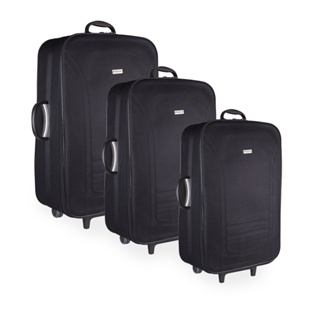 Cj Malas de Tecido Kit c/3 Malas de Tecido P, M, G Rodas 360 Equador em Oferta na Shopee