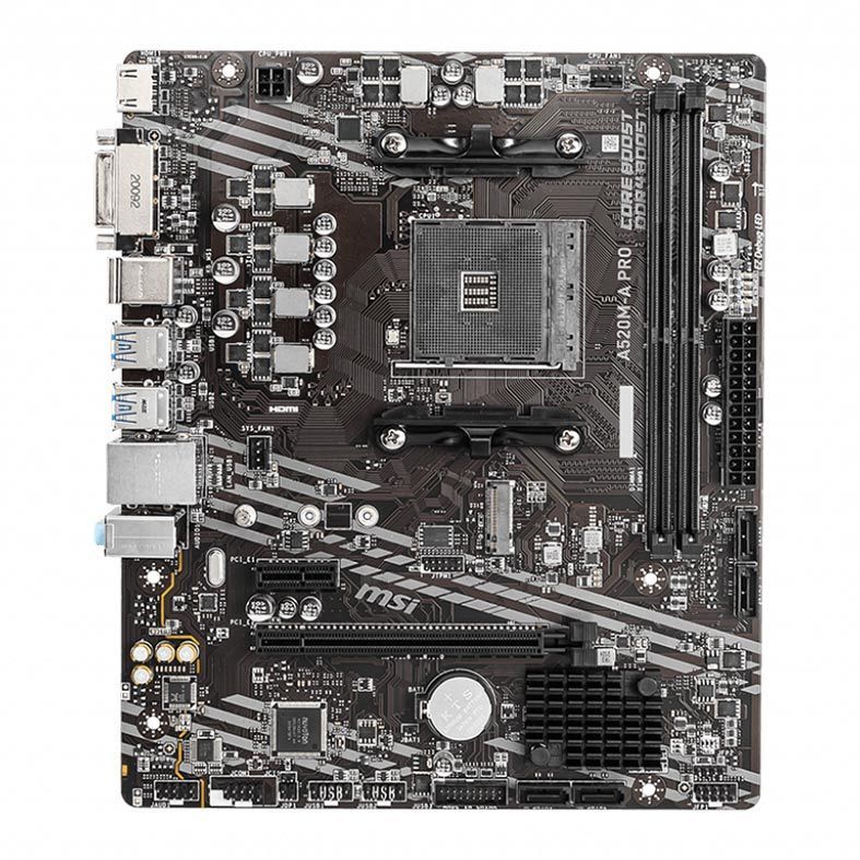 Placa Mae MSI A520M-A PRO, DDR4, Socket AM4, M-ATX, Chipset AMD A520, A520M-A-PR