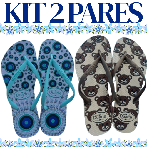 Kit 2 Pares de Chinelo Feminino Adulto Mais Vendidos Envio Imediato