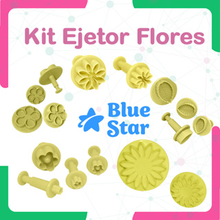 Kit ejetor Blue star Massa Biscuit Pasta americana Flores girassol margarida Coração folha estrela em Oferta na Shopee