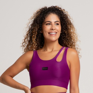 Top Poliamida Canelado Roxo Massam Fitness em Oferta na Shopee