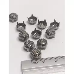 Spike Metálico detalhado c/ Garra Spike Tacha Spike Redondo para Customização Spike 10mm com 100 peças
