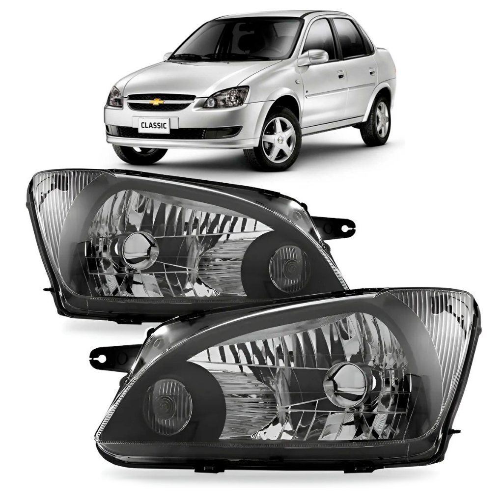 Par Farol Corsa Classic 2011 2012 2013 2014 2015 Máscara Negra