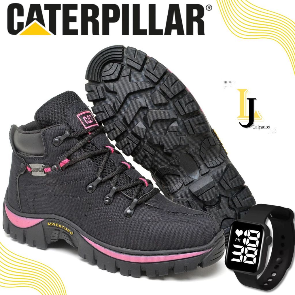 Bota Botinha Coturno Feminino Adventure Caterpillar + Relogio OFERTA