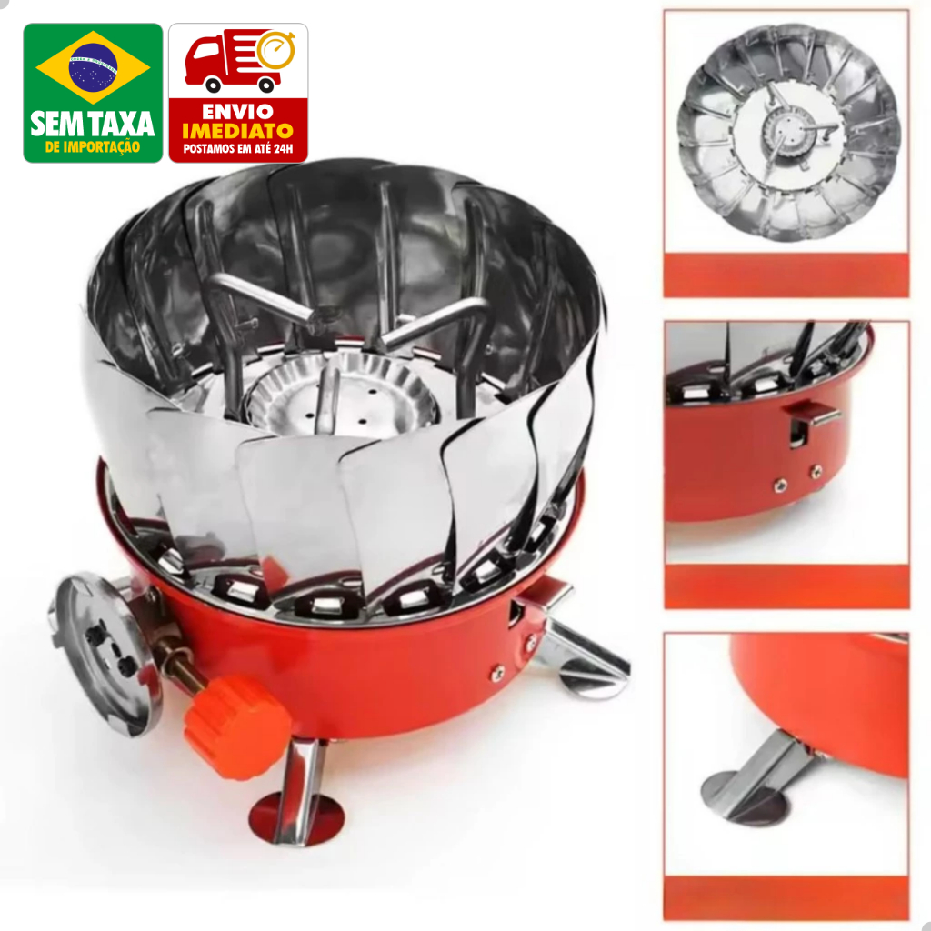 Fogareiro Elétrico Portátil GP6 Dobrável 2800W Metal 1 Boca Camping GP8020 GP8022