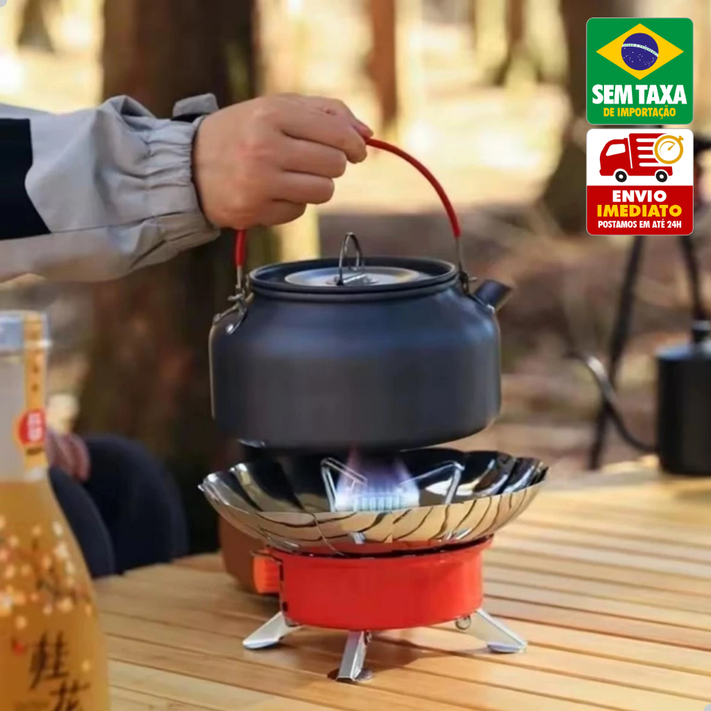 Fogareiro Portátil GP6 1 Boca 2800W Camping Viagem Metal Dobrável 127V ou 220V