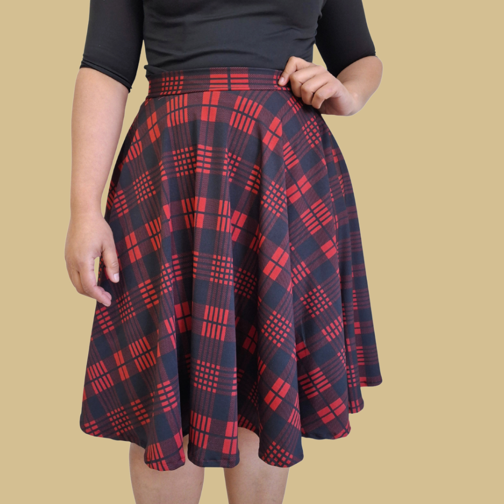 Saia Godê Xadrez Moda Evangélica Cristã