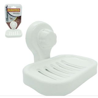Saboneteira Com Ventosa Branco Perfetto 9cm em Oferta na Shopee