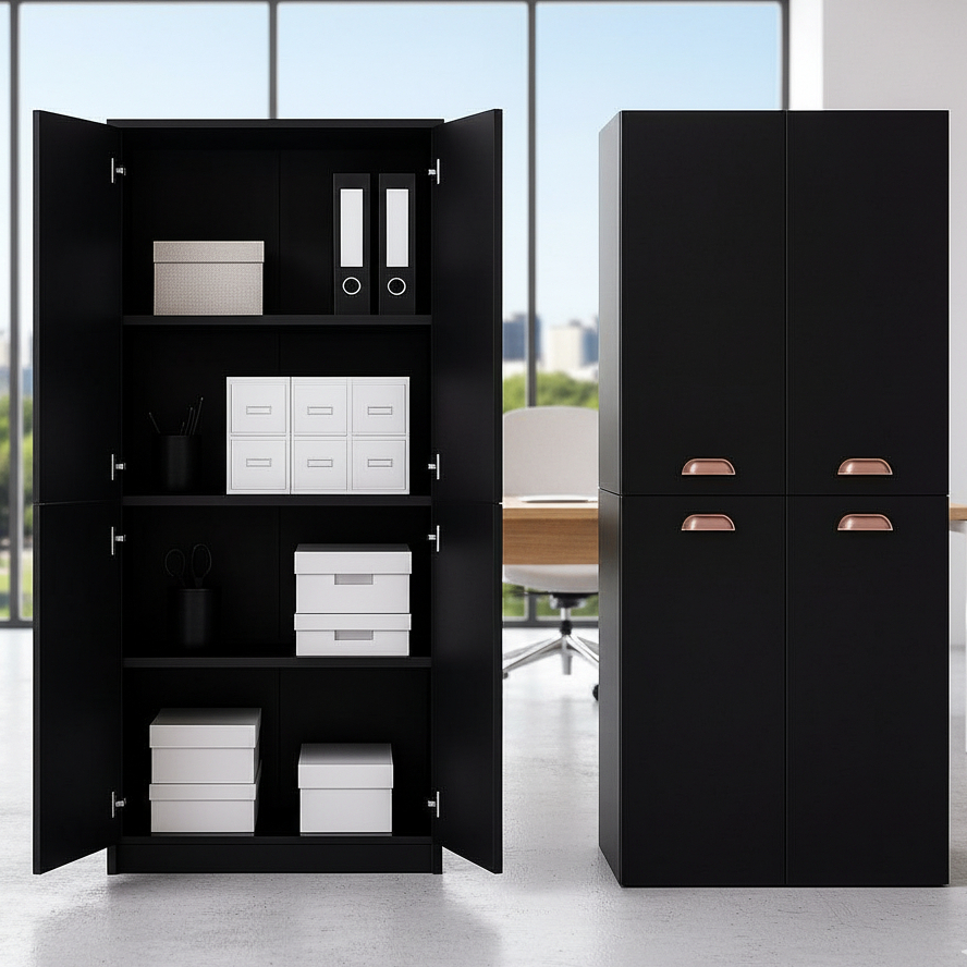 Estante Organizadora Livreiro Com 4 Portas e 4 Prateleira Para Sala Quarto Escritório