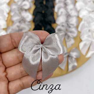Laço Lacinho Fita Cetim Preto Branco Cinza - nº5 - 5 cm 20 unidades em Oferta na Shopee