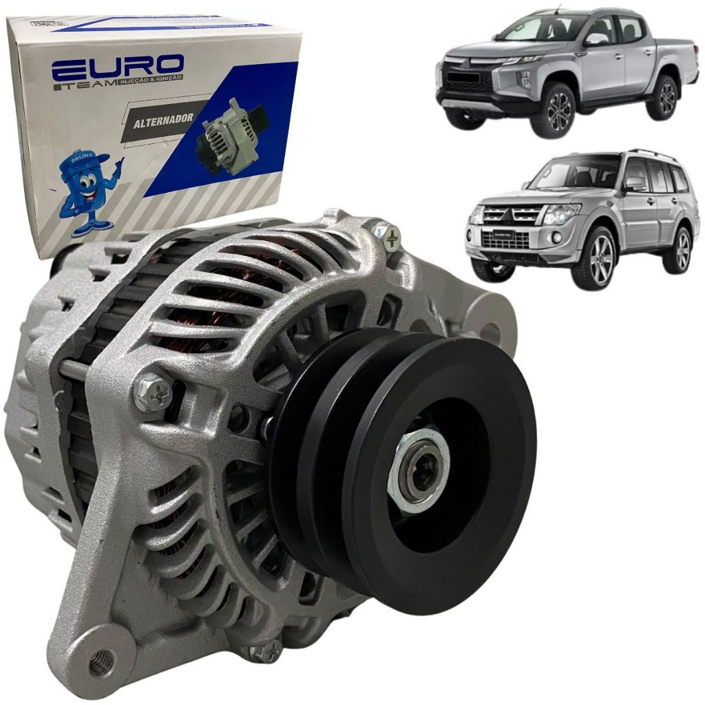 Alternador 12v 90A Polia Dupla Para Mitsubishi L200 Triton 3.2 Pajero 3.2 2008 Até 2013