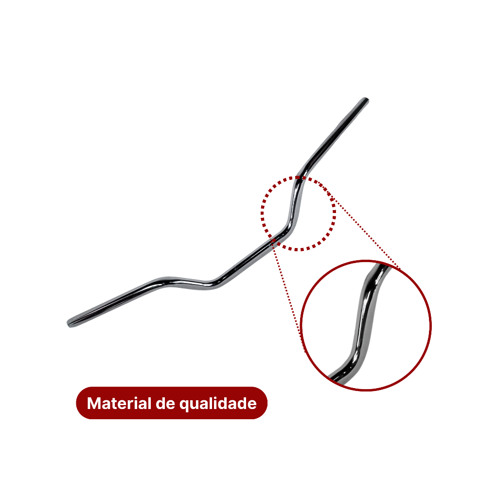 Guidão/Guidon Bros 125/150 Cromado - C/PESO - 387 — imagem 2 de 2