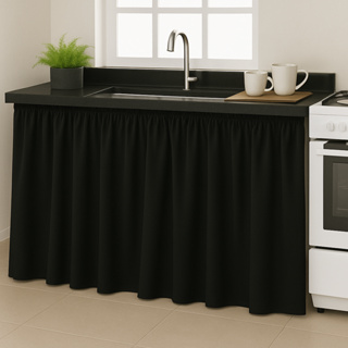 Cortina de Pia Elegante para Cozinha Balcão Tanque 2,80 Metros por 80 cm de Altura em Oferta na Shopee