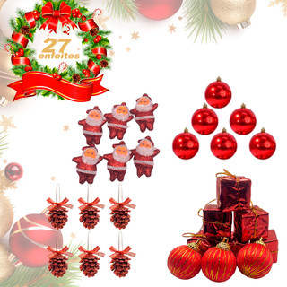 Kit 27 Enfeites de Natal Pendente Arvore Natal Decoração Natalina Bolinhas de Natal