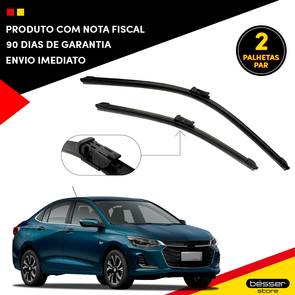 Par Palhetas Limpador De Parabrisa Dianteiro Especifica Para Novo Onix Plus 2020 2021 2022 em Oferta na Shopee