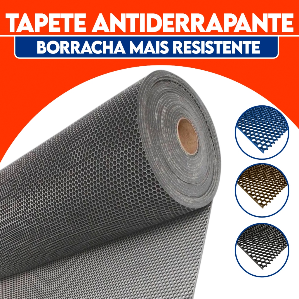 Tapete Antiderrapante 1.20 X 1.00 / 1.20 x 2.00 preto e azul cozinha banheiro piscina sauna