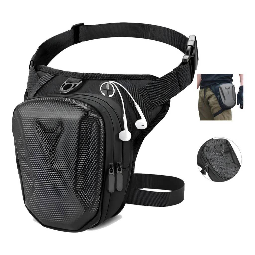 Bolsa De Cintura E Perna Impermeável Bag Motociclista Pochete Multifuncional
