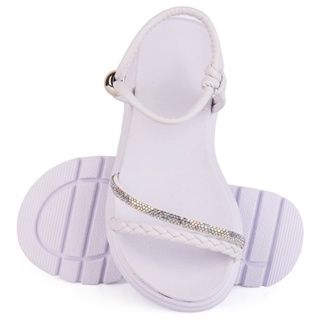 Sandália infantil feminina com 1 trança e um strass para festa, escola  com sola de papete em Oferta na Shopee