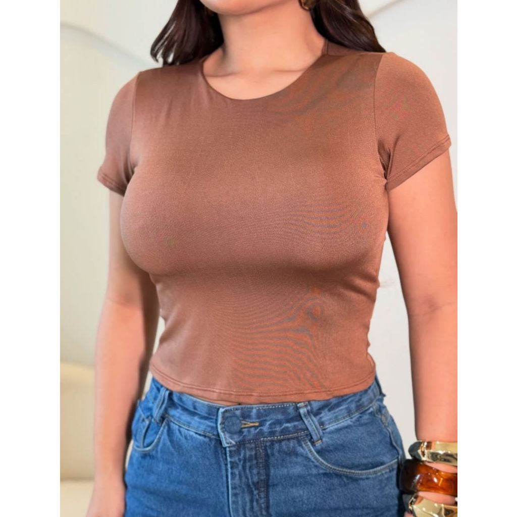 Blusa Cropped Feminina Moderna e Confortável Estilosa Versatil