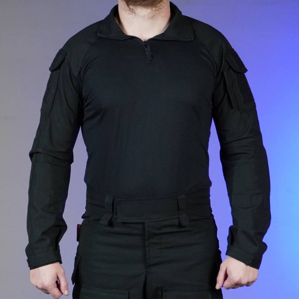 Combat Tshirt Preta Camisa Tática Operacional Manga Longa Reforçada Uniforme PM Profissional