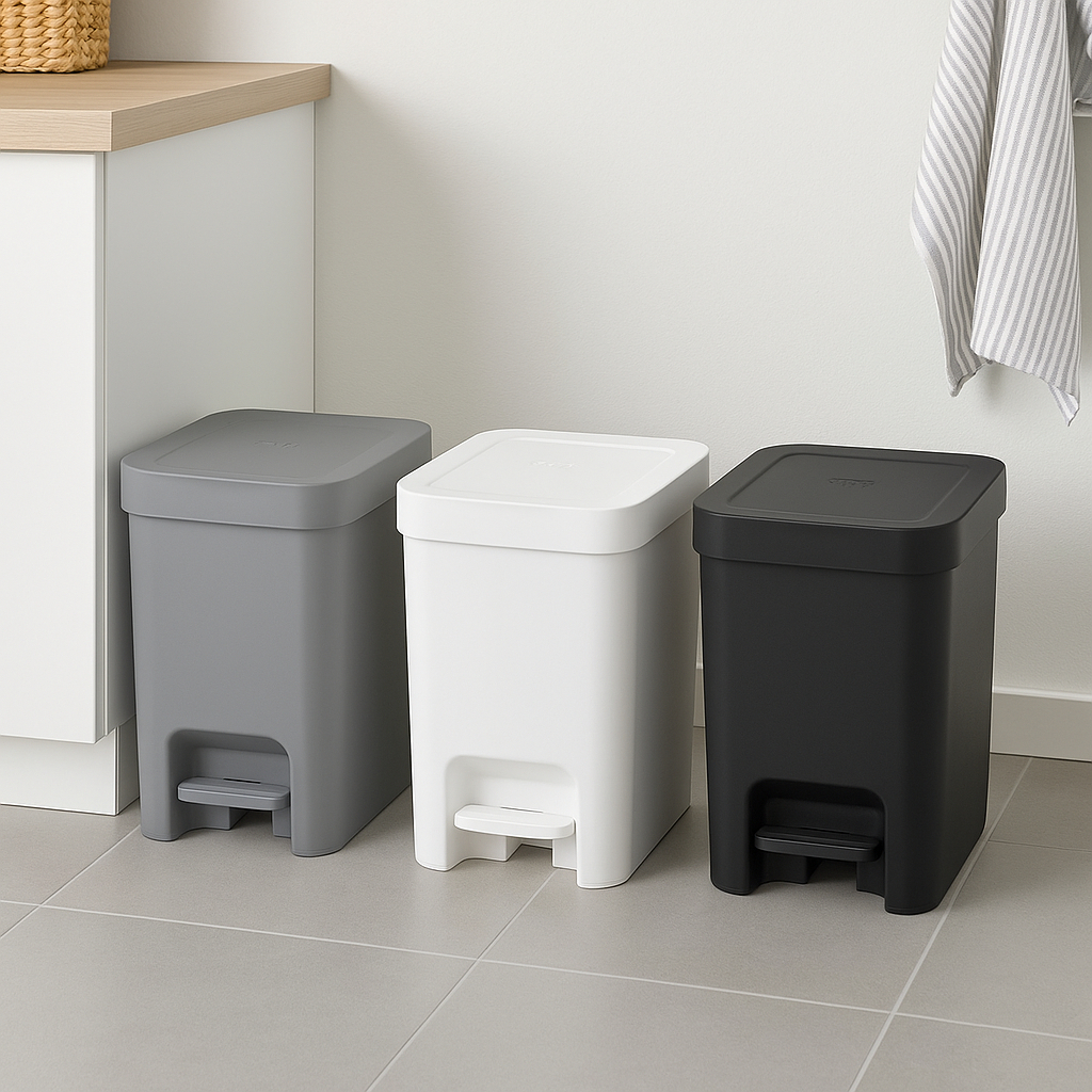 Lixeira Pedal C/ Tampa 6 Litros Cesto de Lixo Banheiro Cozinha Trium Ou em Oferta na Shopee