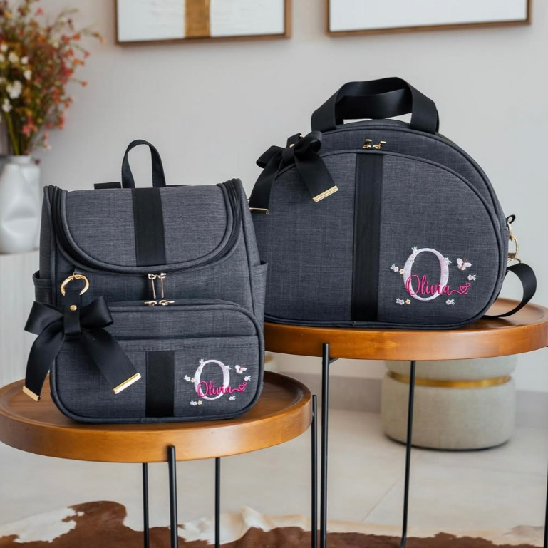 Bolsas Maternidade 2 Peças Bolsa e Mochila Personalizado Térmica Impermeável, Coleção Malta