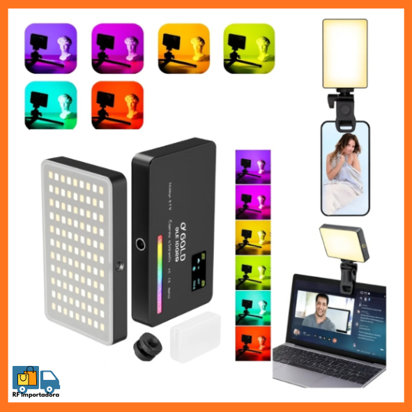 Iluminador Luz De Preenchimento RGB Portátil Para Fotos E Lives 100V/220V