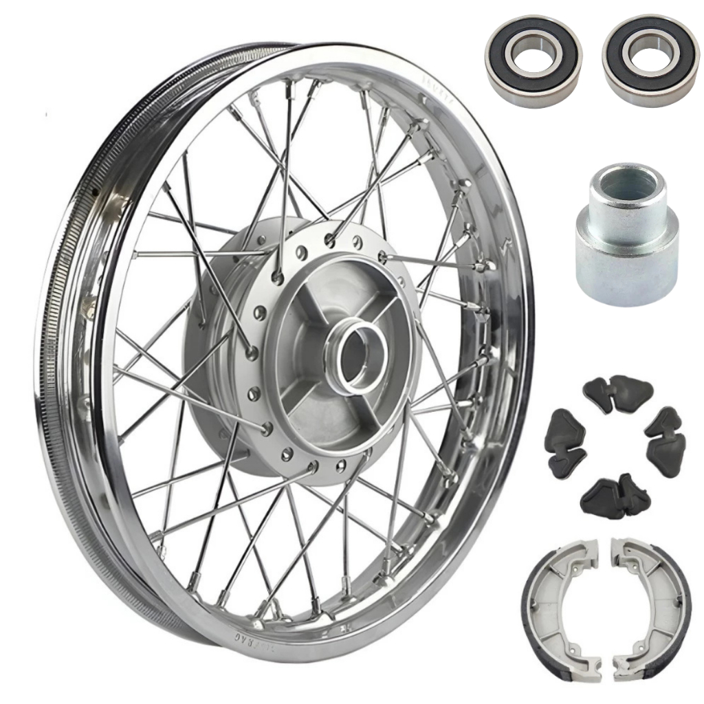 Roda Traseira Montada Completa Raiada Cubo Aro Raio Patim Freio Rolamento Biz 100 Biz 125 Todos Anos em Oferta na Shopee