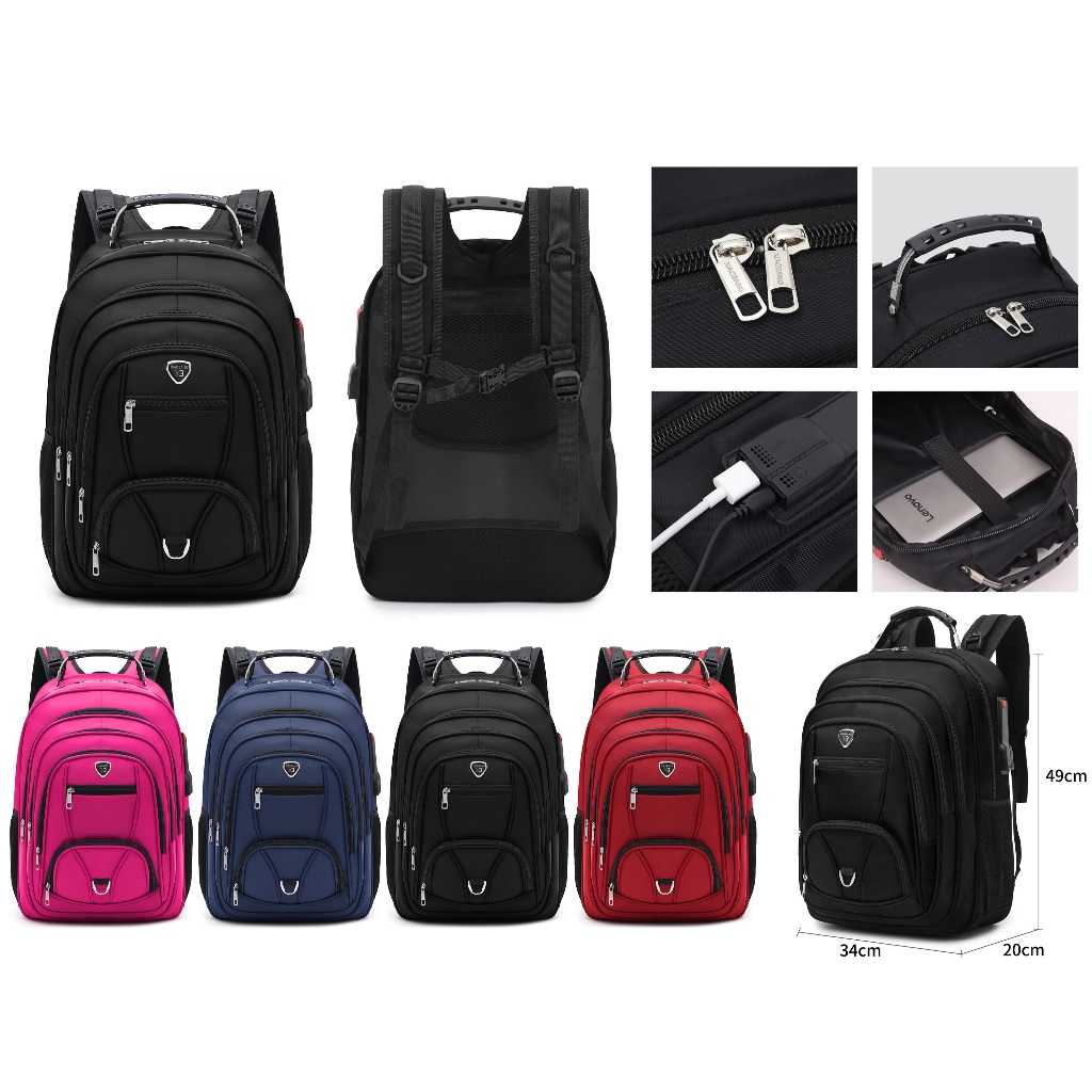 Mochila Impermeável Escolar Resistente Bem Espaçosa Faculdade Trabalho Viagem Cabo de Aco Usb/Fone