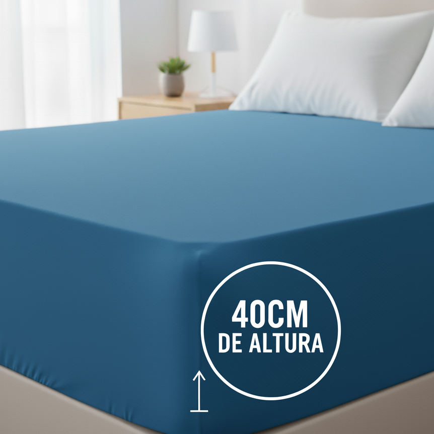 Lençol Casal 40cm Avulso Percal Flex 400 Fios com Elástico Qualidade e Conforto