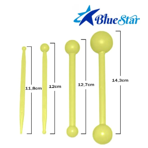 Jogo de Estecas Boleadoras 2 Blue Star 4 Peças Para Pasta Americana Biscuit