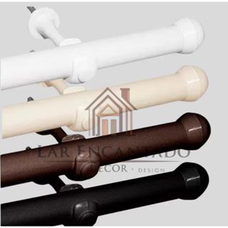 Kit Varão Completo 2,00 Metros de Cortina Resistente 19mm Várias Cores - ENVIO IMEDIATO em Oferta na Shopee