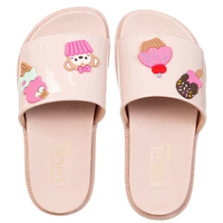 Chinelo Infantil Feminino Sandália Slide Calce Fácil Menina Enfeite Cupcake Confortável Leve Macio