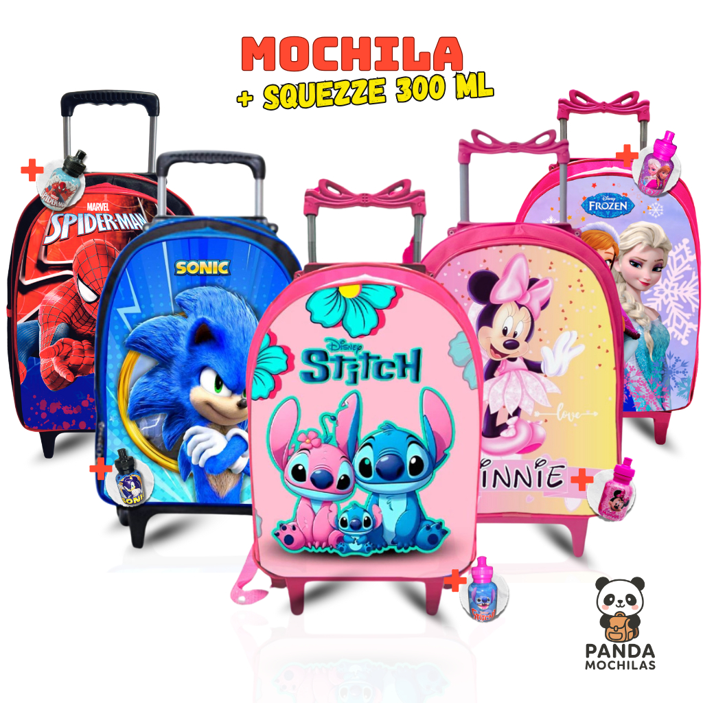 Mochila Rodinha Infantil Masculina Feminina Escolar Juvenil Reforçada - Envio Imediato